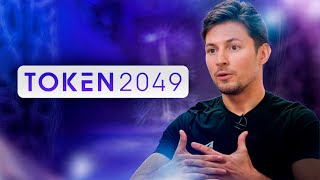 Павел Дуров выступает на Токен 2049 на русском
