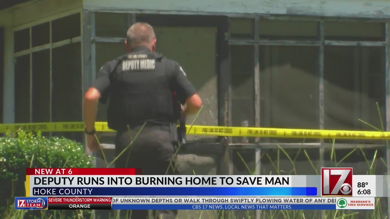 Hoke County deputy saves man from burning home - YouTube