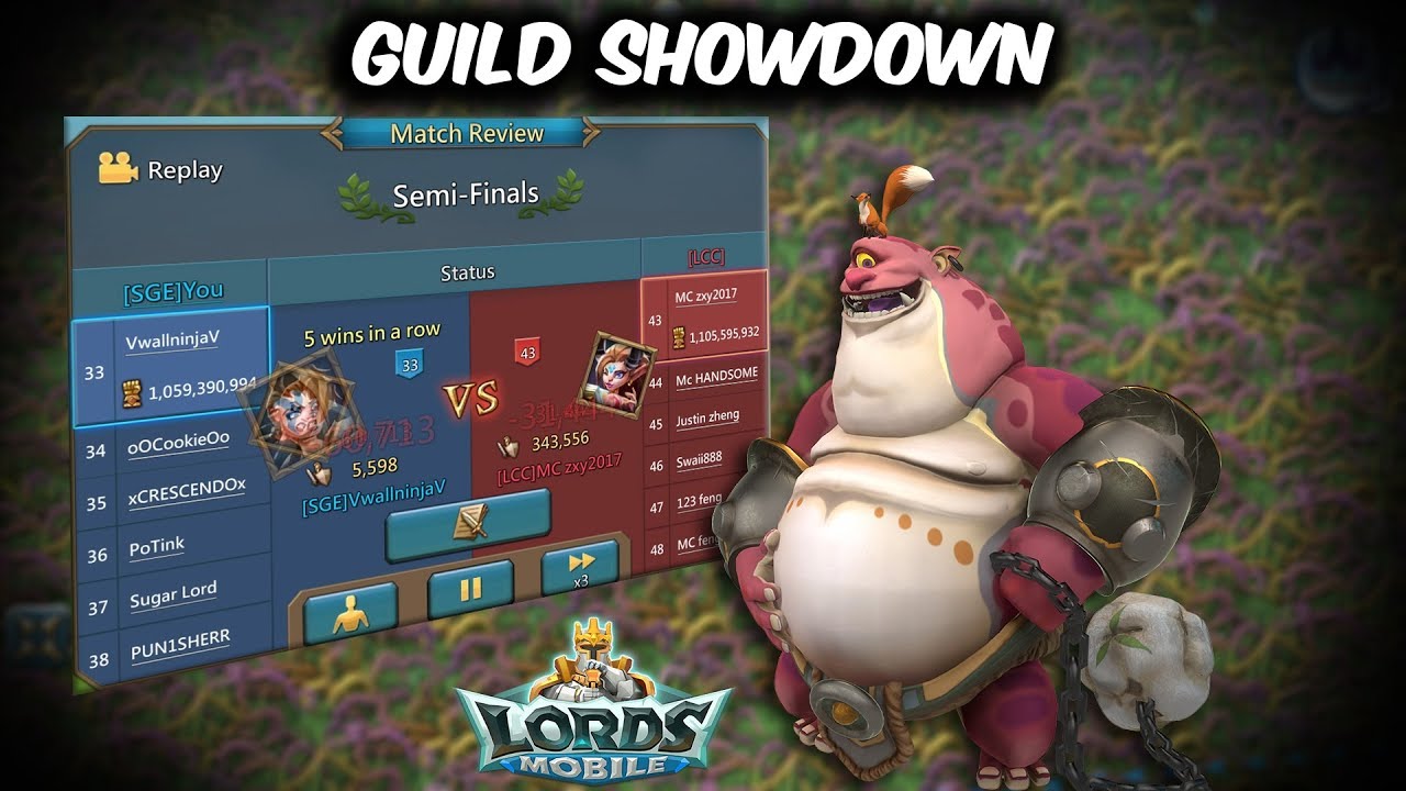 SGE Vs. LCC & WoG Guild Showdown - Lords Mobile