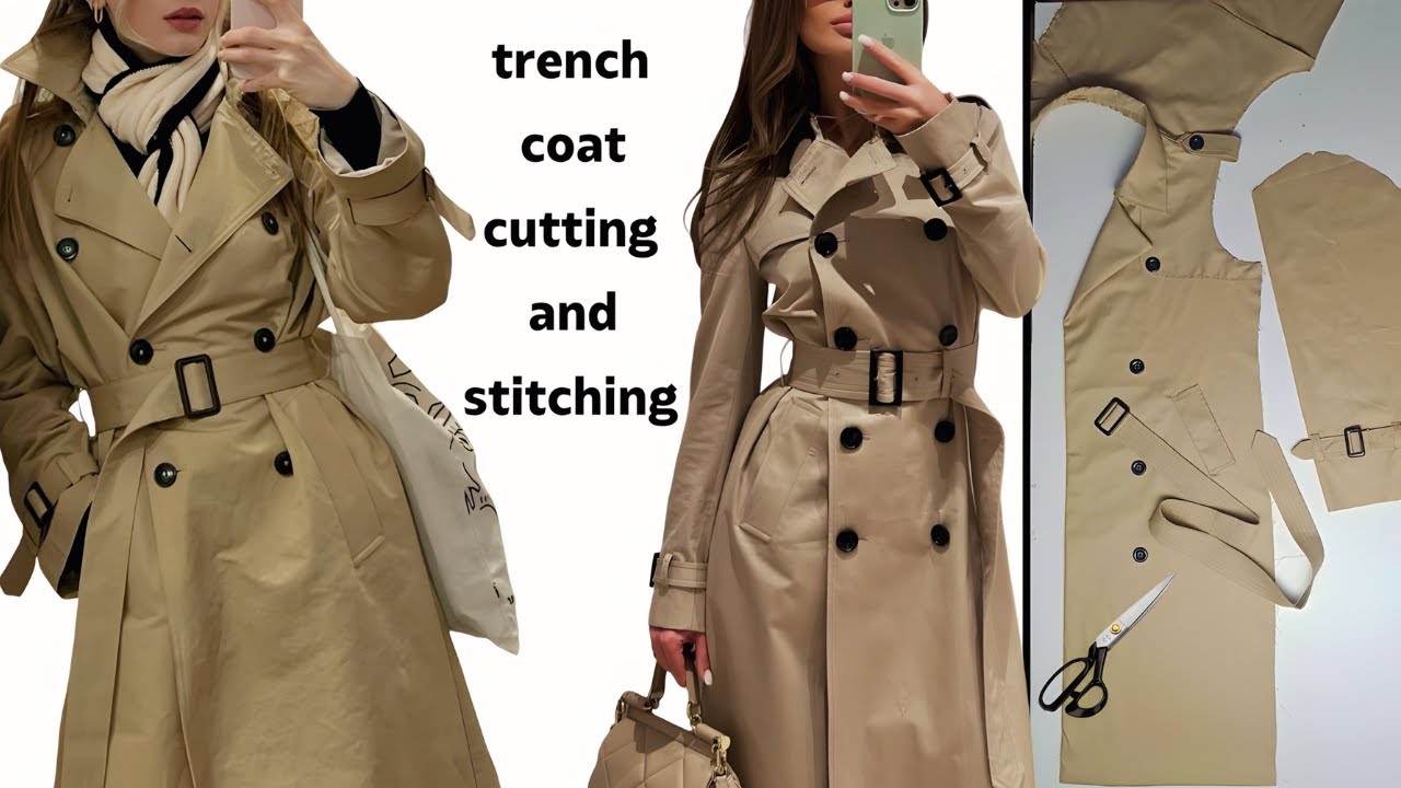 اكتشف أسرار المحترفين / خياطة و تفصيل ترانشكوت انيق بأسهل طريقه | Sewing a classic trench coat