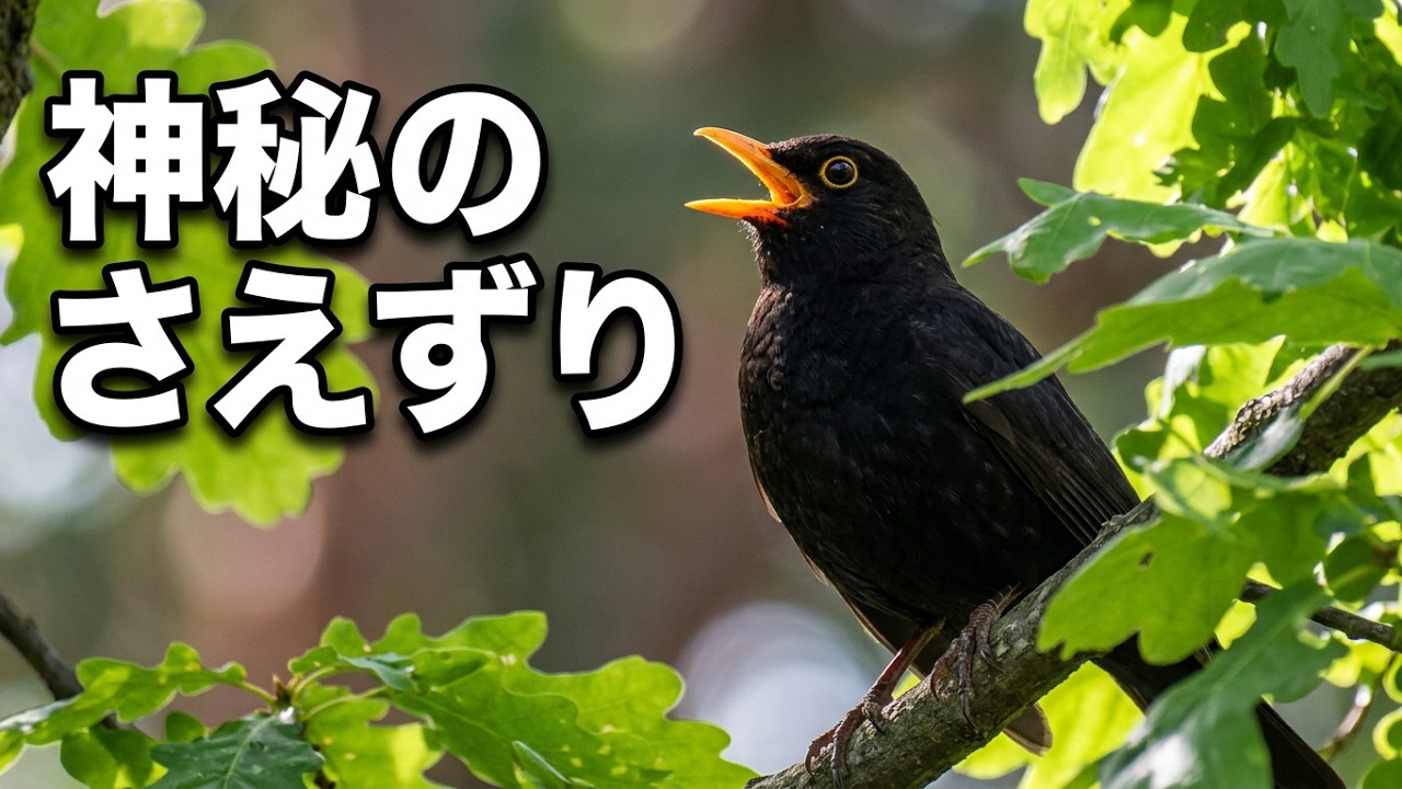 ブラックバードの歌声 🎵🎵 クロウタドリ（黒歌鳥、学名：Turdus