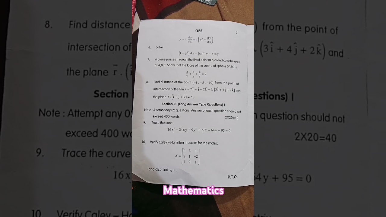 BSC 2nd semester mathematics pyq 2024 