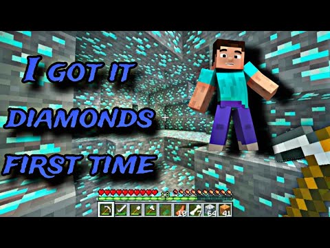 I got it diamonds in the cave first time || in Minecraft survival ||ep6 ...