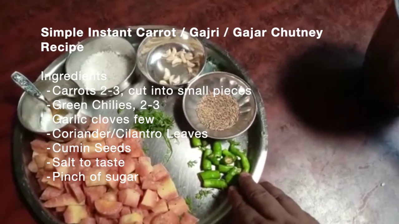 Simple Instant Carrot / Gajri / Gajar Chutney Recipe - YouTube