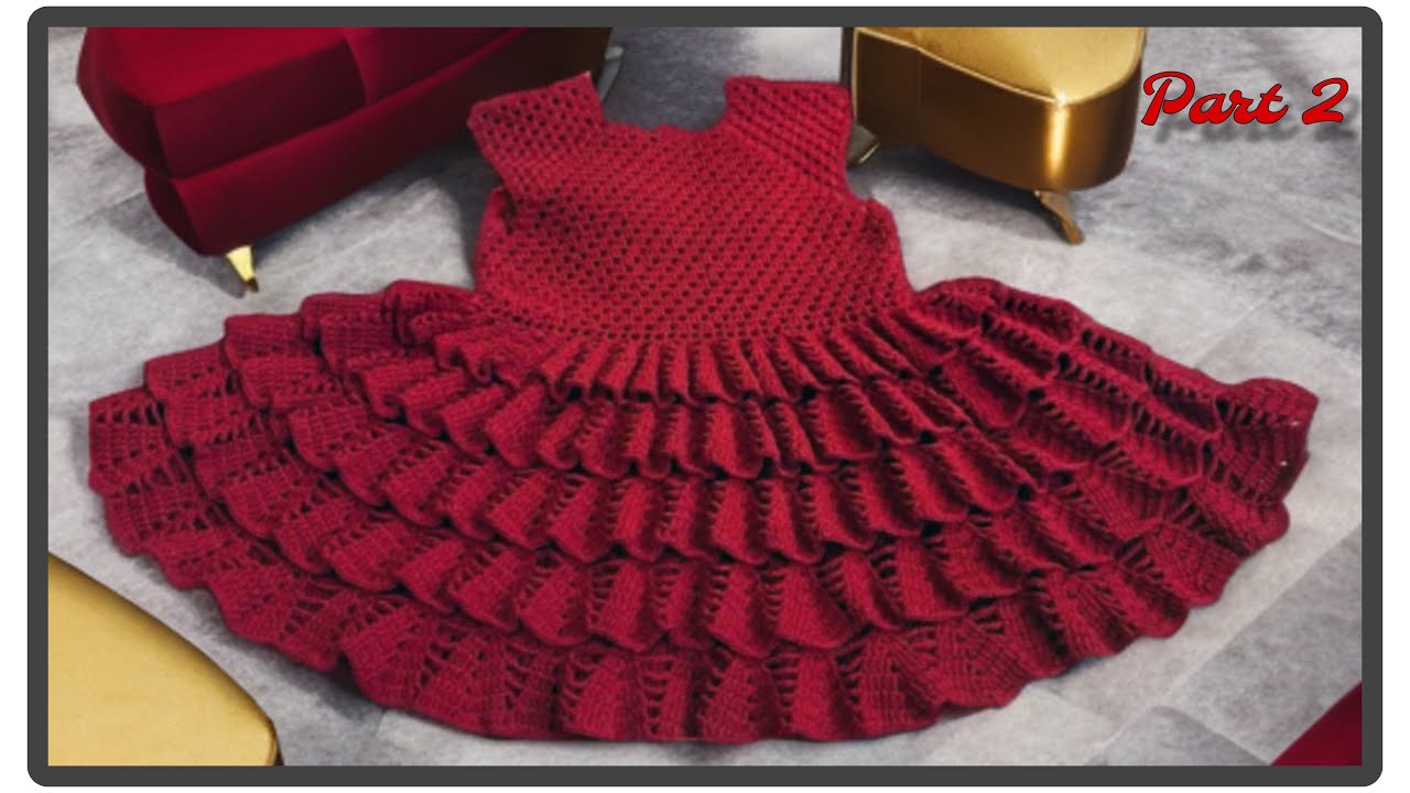 Crochet baby dress/how to crochet baby frock/ crosia frock/crochet tuttorial/woolen baby dress(part2