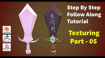 LowPoly Stylized Sword#Modeling#Unwraping#Sculpting#Texturing in Blender2.8#ZBrush#Substance Part-05