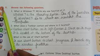 Computer Class-4 Ch-5 Knowing Window -7 {Exercise ques-ans with full explaination}