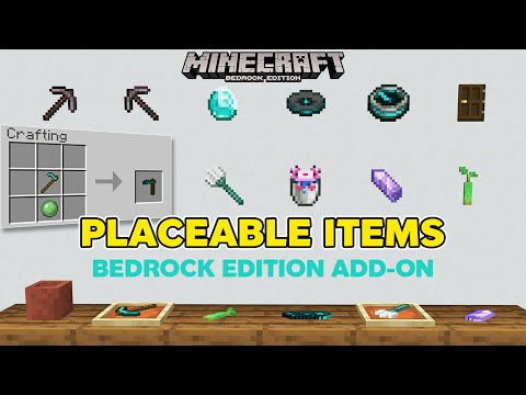 Thumbnail For PLACEABLE ITEMS - Addon for Minecraft Bedrock Edition