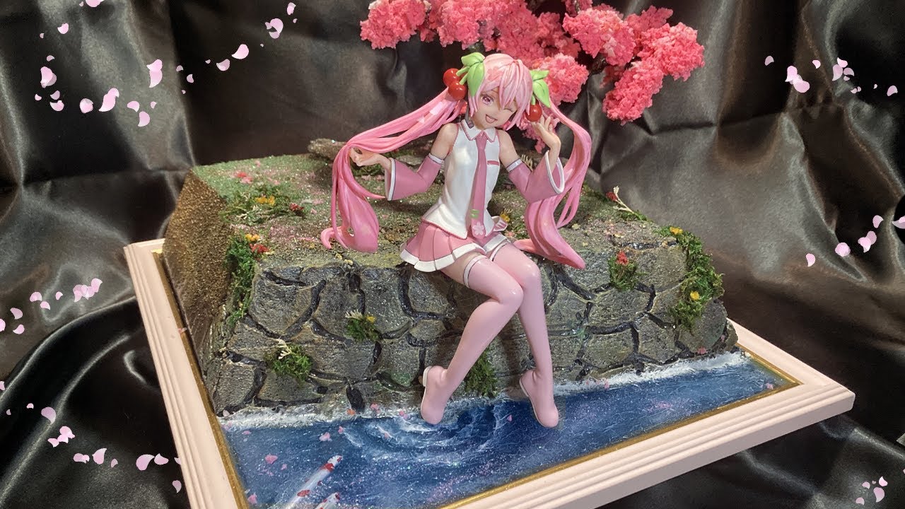 春なので桜ミクでジオラマ作ってみた‼ - YouTube