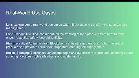 Blockchain in Supply Chain Management:  Enhancing Transparency and Efficiency