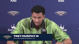 Trey Murphy III talks pace in loss | Pelicans-Magic Postgame Interview 3\/21\/2024