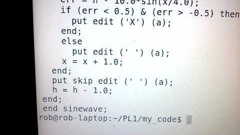 PL/1 Program to draw a  Sine Wave.