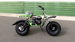 Мотоцикл СКАУТ-7 Боцман. Самые широкие колеса, рама зеленого цвета.