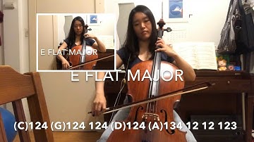 Eb Major Scale 3 Octaves on the Cello (+2nd cello) Tuning: 440 Hz