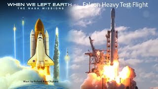 SpaceX - Falcon Heavy rocket Tribute, launch, landing & roadster - Music: When We Left Earth