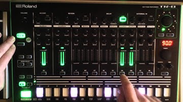 Beat making tutorial, dnb, using delay as a roll effect on the TR 8