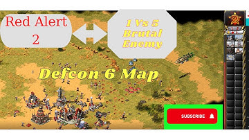 Red Alert 2 | 1 Vs 5 Brutal Enemy | Defcon 6 Map | #9