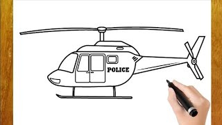 How To Draw A Helicopter - Easy Helicopter drawing step by step screenshot 5