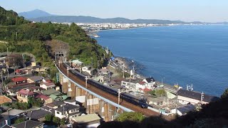 JR東日本 東海道本線 THE ROYAL EXPRESS (伊豆急行2100系) 早川～根府川間通過