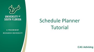 Schedule Planner Tutorial