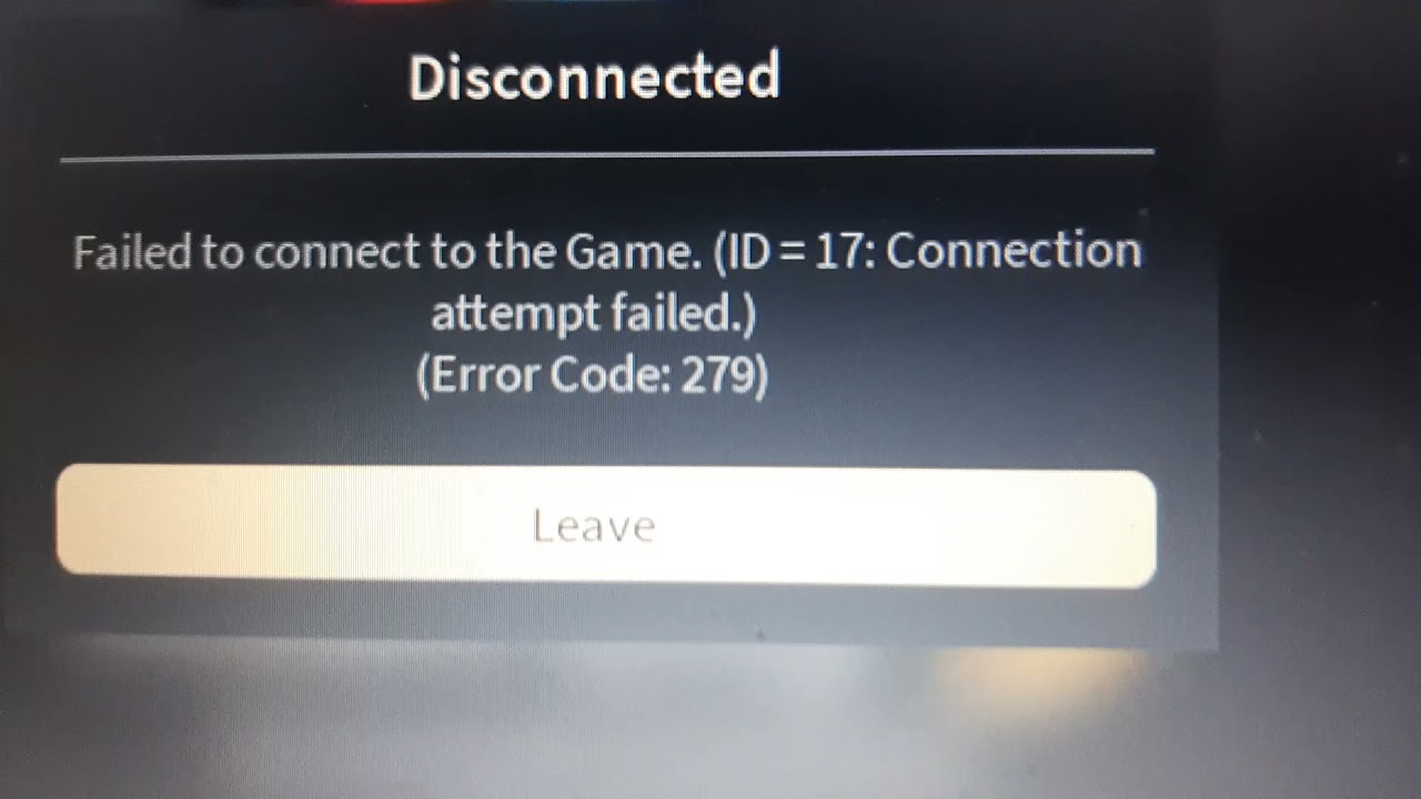 Id 17 connection attempt failed