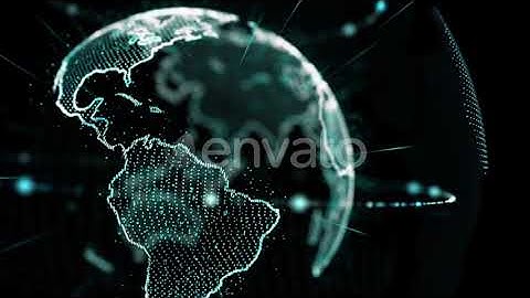 Blue earth technology and communications motion background | Motion Graphics - Envato elements