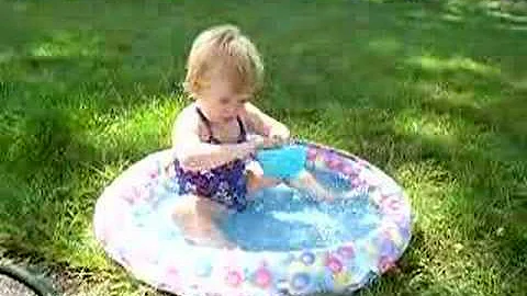 playing in the pool