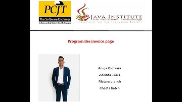 Program the invoice page | WEB Programming I | Java Institute