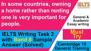 owning home rather than renting one is important for people | IELTS Writing Task 2 General Band 8