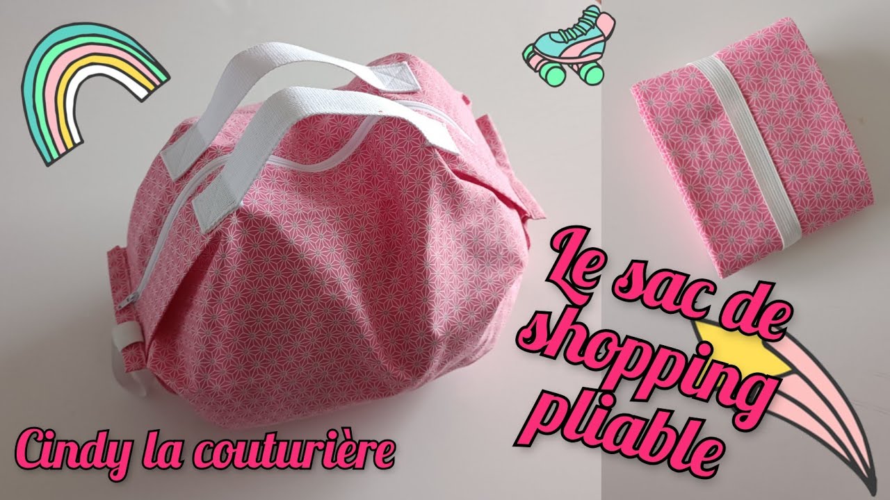 Tuto couture facile : Le sac shopping pliable ~ Cindy la couturière -  débutant 