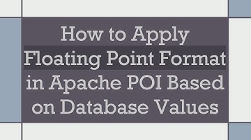 How to Apply Floating Point Format in Apache POI Based on Database Values