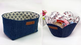 For home storage // How to sew a textile basket