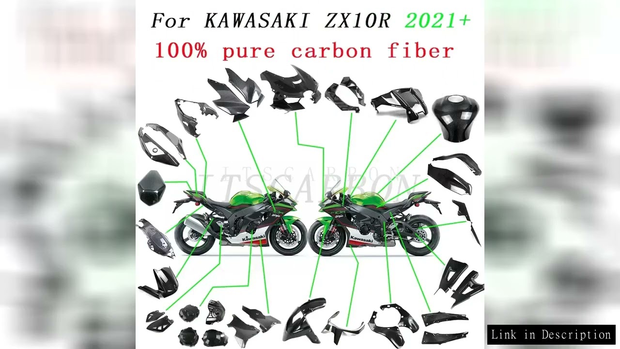 For Kawasaki ZX10R 2021 2022 2023 Motorcycle Accessories Full Carbon Fiber Retrofit Side Parts Fairi
