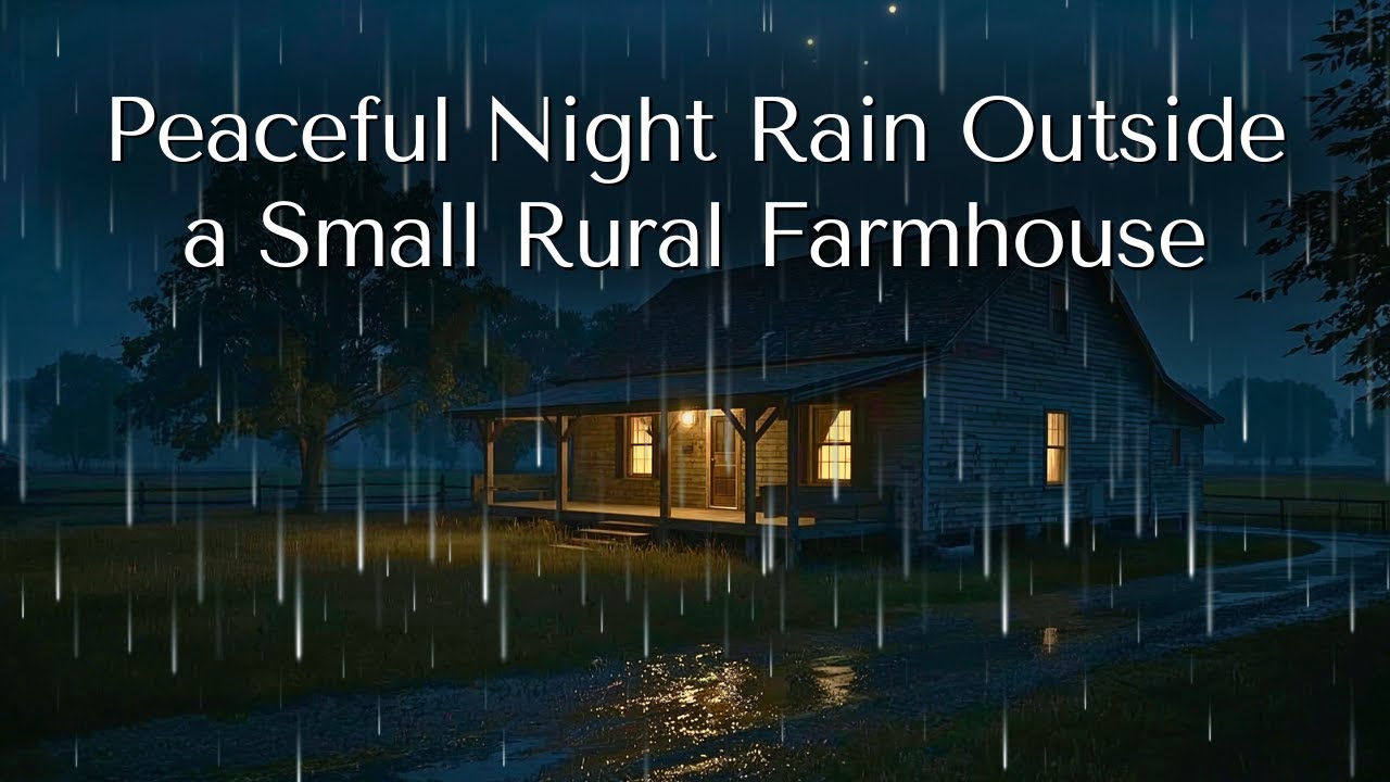 Peaceful Night Rain Outside a Small Rural Farmhouse | Deep Sleep & Relaxing Rain Sounds