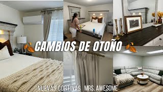 ✨ NUEVAS CORTINAS DE MRS. AWESOME 🍁| CAMBIOS BONITOS DE OTOÑO EN SALA Y RECÁMARA | LIMPIA CONMIGO 