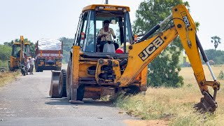 JCB 3DX Going to Road Maintenance Work in Senbagaramanallur Village | Jcb video
