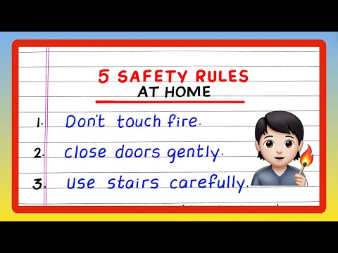 Safety Rules at Home | Five Safety Rules at Home | 5 Safety Rules at Home | Write Safety Rules Home