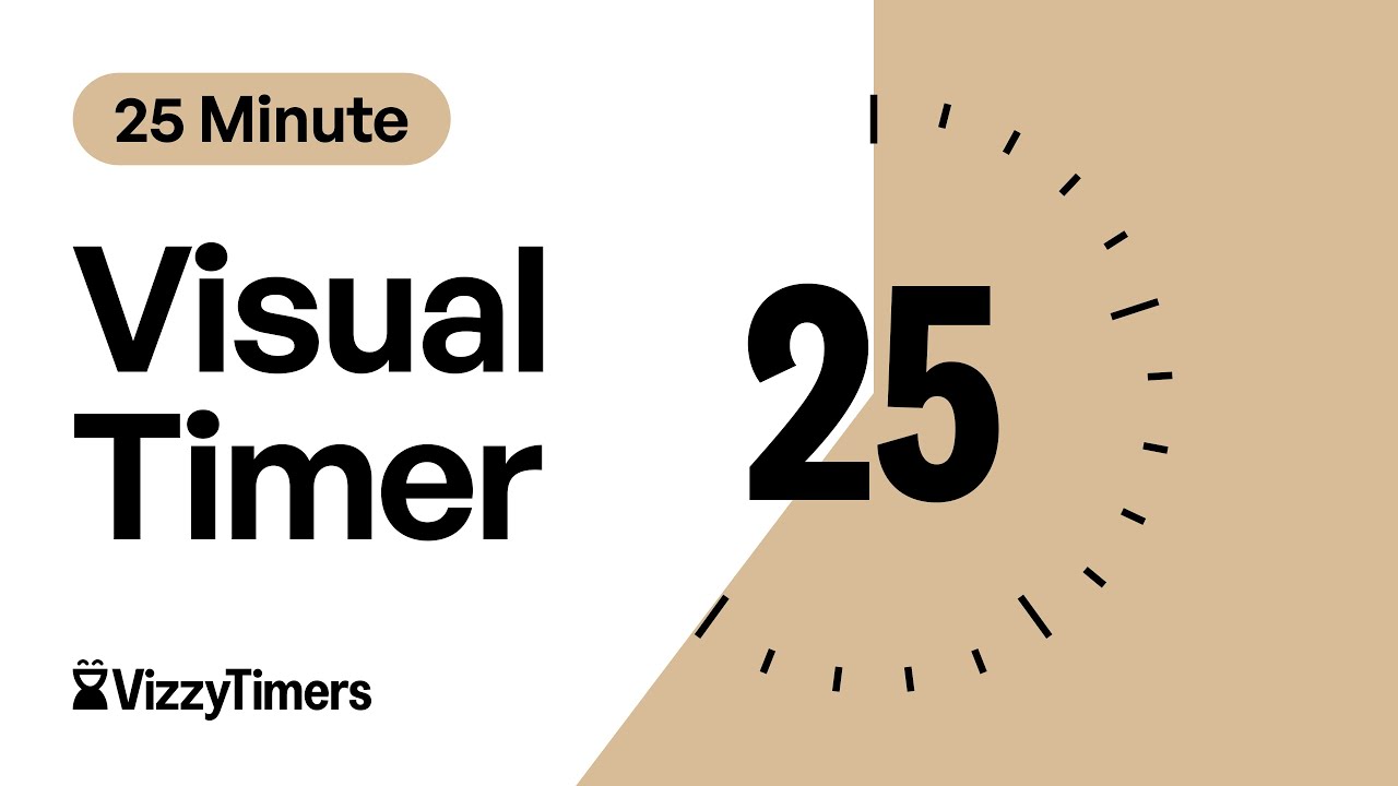 25 Minute Visual Countdown Timer For Classroom, Parents, Kids, ADHD focus, Workouts, by Vizzy Timers