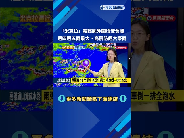 "米克拉"外圍環流發威 週四週五雨最大.高屏防超大豪雨－民視新聞