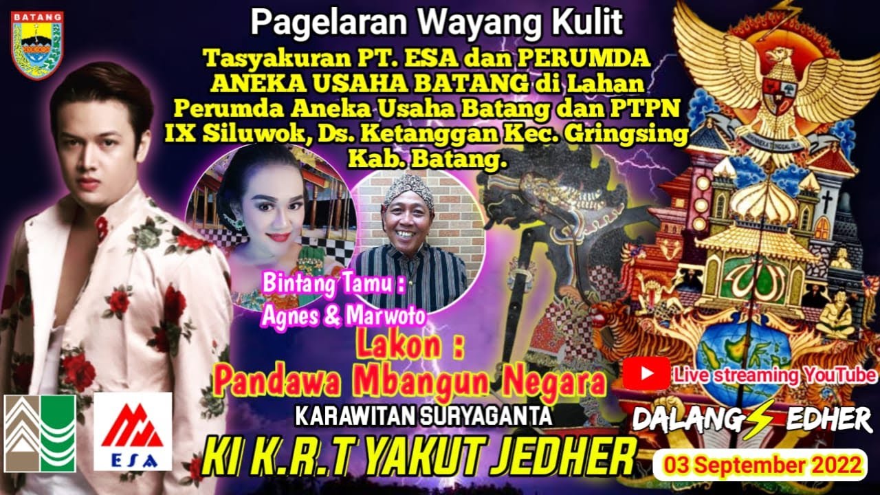 LIVE WAYANG KULIT. KI K.R.T YAKUT JEDHER - PANDAWA MBANGUN NEGARA - BT AGNES DAN MARWOTO