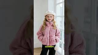 Girls’ Casual Plush Zip-Up Top 🍂 | Cozy Autumn/Winter Fashion with Pockets