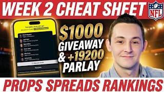 Full NFL Week 2 Cheat Sheet: UPDATED Injuries, Rankings, Props, DraftKings & Spread Picks News