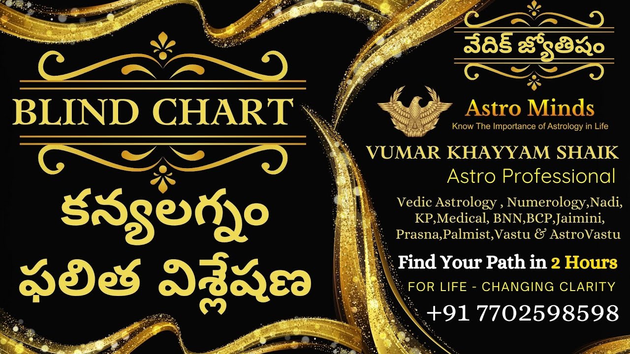 కన్య లగ్నం లో జన్మించిన వారి జాతకం ఎలా ఉంటుంది?|బ్లైండ్ చార్ట్ ప్రెడిక్షన్|vumarkhayyam|Astrominds