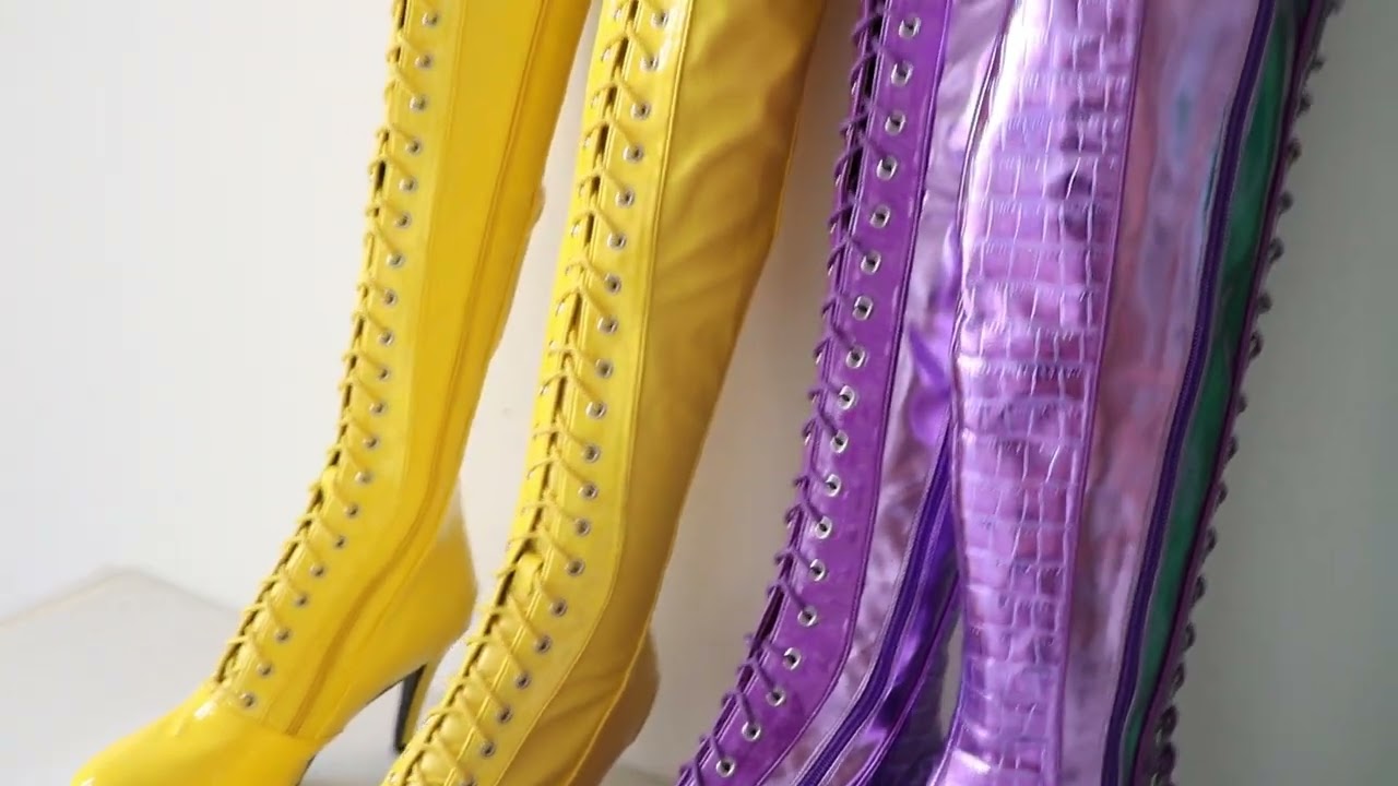 Sorbern Custom Mid Thigh High Boots For Guys Kinky Boot Art Performance