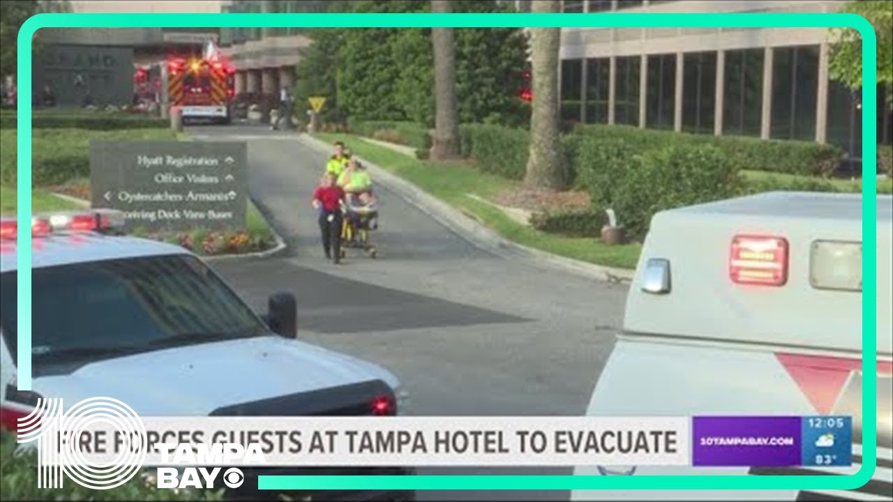 Fire at Tampa's Grand Hyatt Hotel sends 9 to hospital - YouTube