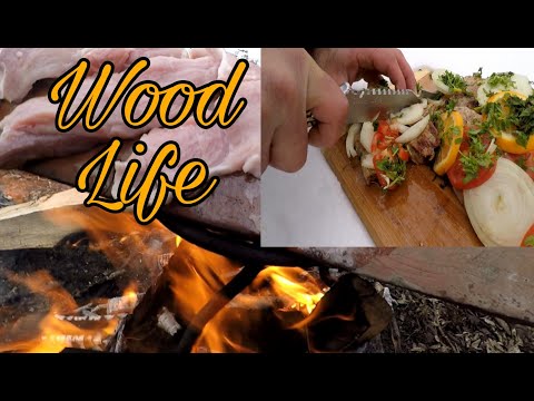 Wood Winter / Fire kitchen / ხორცის შეწვა ტყეში