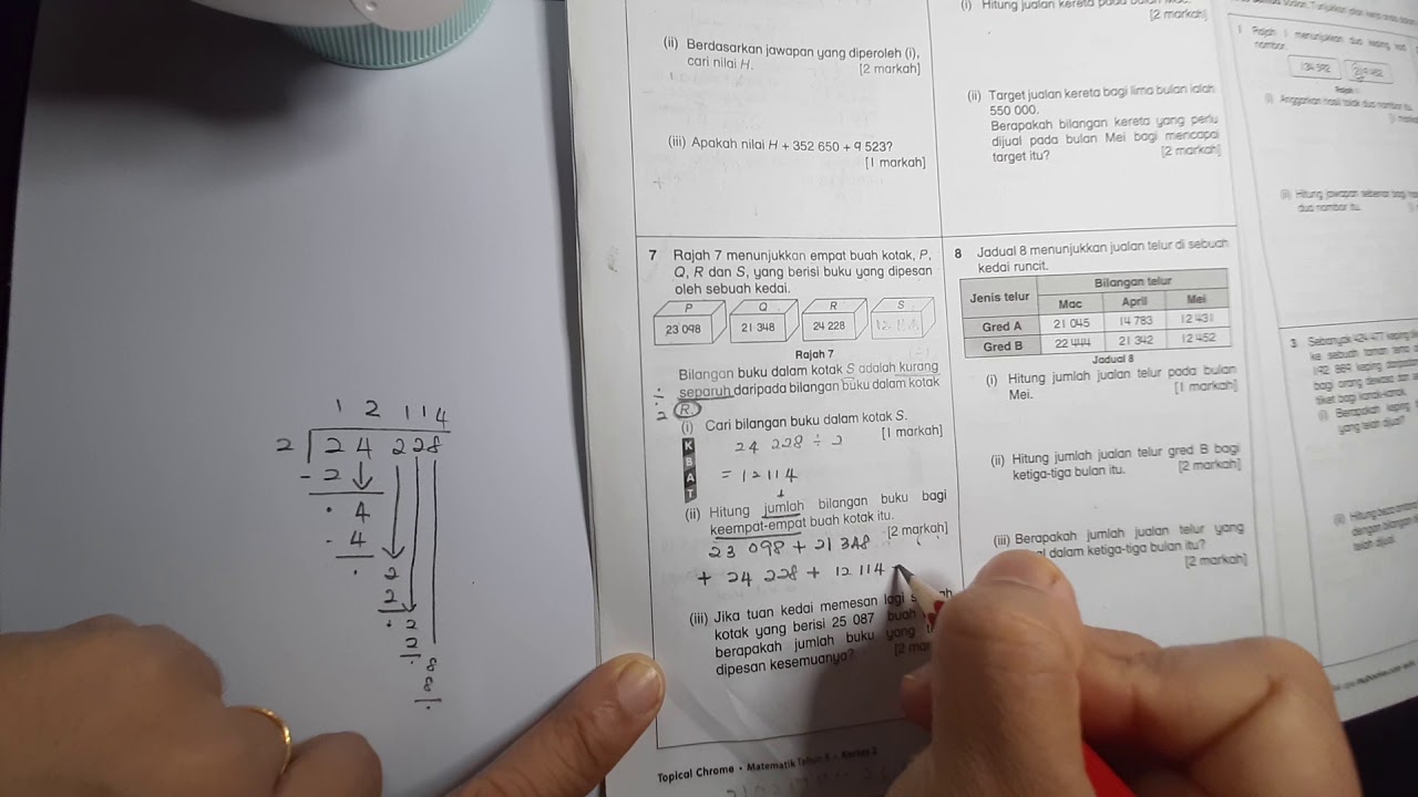 Penyelesaian Masalah Operasi Tambah Matematik Tahun 5 Youtube