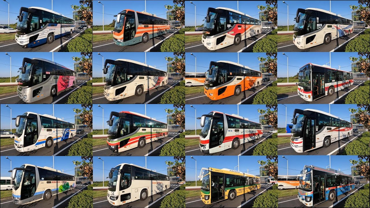 連休朝の羽田空港　第3ターミナルはバスがいっぱい