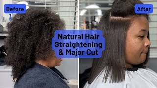 Natural Hair Silk Press & Cut