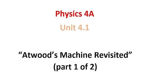 Atwood’s Machine Revisited (part 1 of 2)